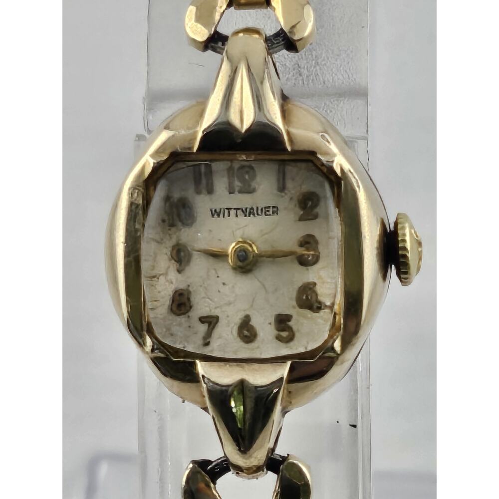 Vintage Ladies Wittnauer 10k Plated Watch & Band 17 Jewels Expansion Band Runs